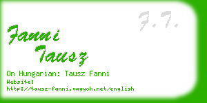 fanni tausz business card